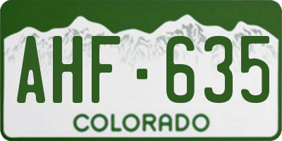 CO license plate AHF635