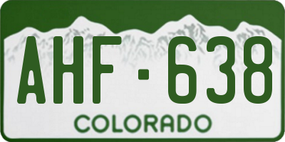 CO license plate AHF638