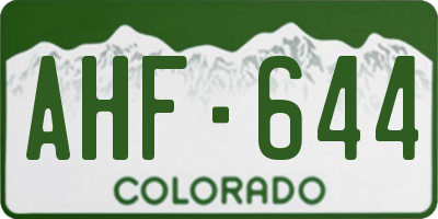 CO license plate AHF644