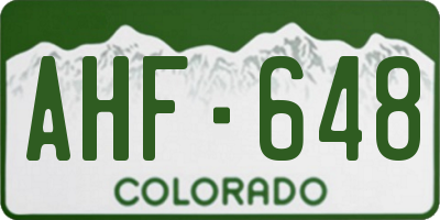 CO license plate AHF648