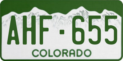 CO license plate AHF655