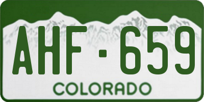 CO license plate AHF659
