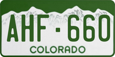 CO license plate AHF660