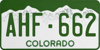 CO license plate AHF662