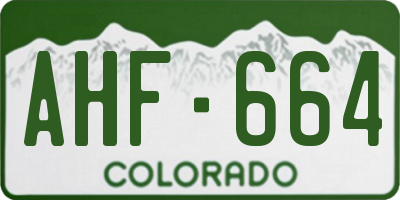 CO license plate AHF664