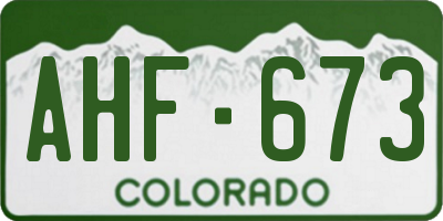 CO license plate AHF673