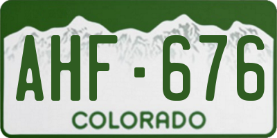 CO license plate AHF676