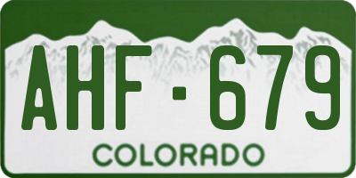 CO license plate AHF679