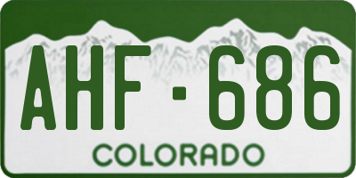 CO license plate AHF686