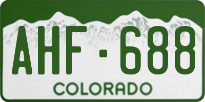 CO license plate AHF688