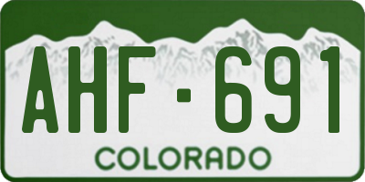 CO license plate AHF691