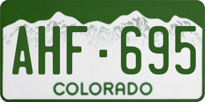 CO license plate AHF695