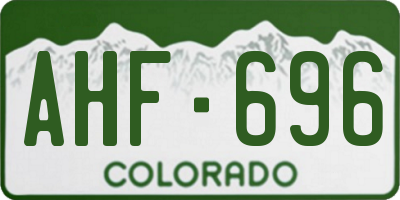 CO license plate AHF696
