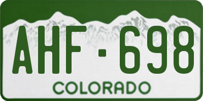 CO license plate AHF698