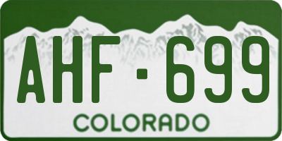 CO license plate AHF699