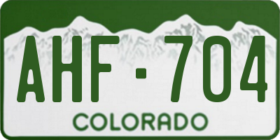 CO license plate AHF704