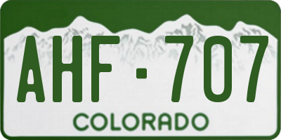 CO license plate AHF707