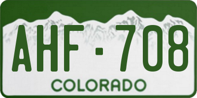 CO license plate AHF708