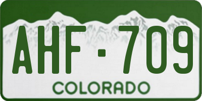 CO license plate AHF709
