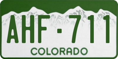 CO license plate AHF711