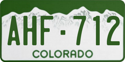 CO license plate AHF712