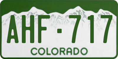 CO license plate AHF717
