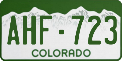 CO license plate AHF723