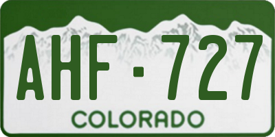 CO license plate AHF727