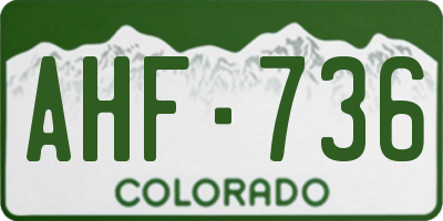 CO license plate AHF736