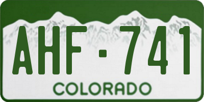 CO license plate AHF741