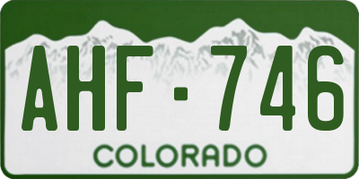 CO license plate AHF746