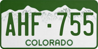 CO license plate AHF755