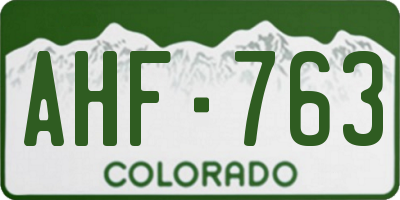 CO license plate AHF763