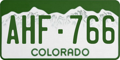 CO license plate AHF766
