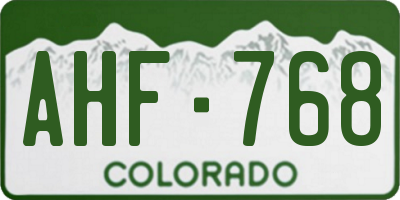 CO license plate AHF768