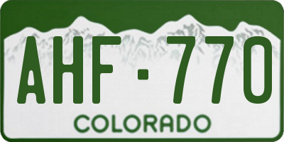 CO license plate AHF770