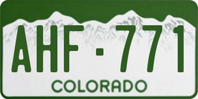 CO license plate AHF771