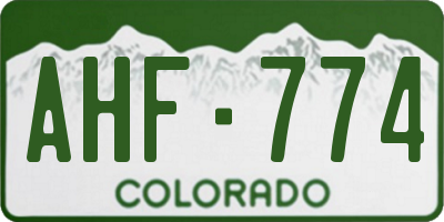 CO license plate AHF774