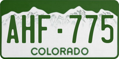 CO license plate AHF775