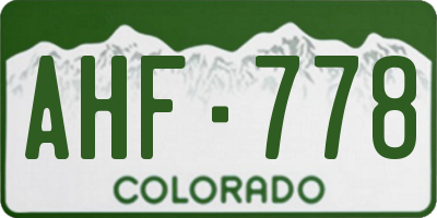 CO license plate AHF778
