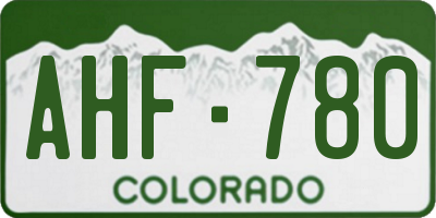 CO license plate AHF780