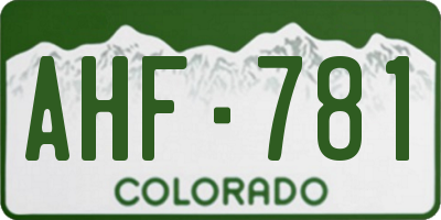 CO license plate AHF781
