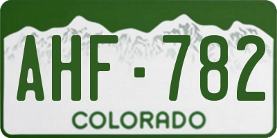 CO license plate AHF782