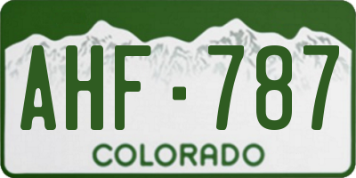 CO license plate AHF787