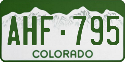 CO license plate AHF795