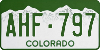 CO license plate AHF797