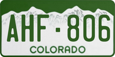 CO license plate AHF806