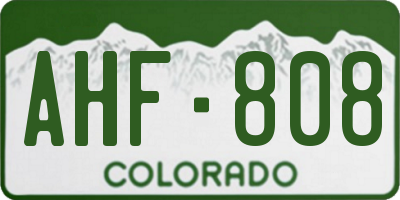 CO license plate AHF808