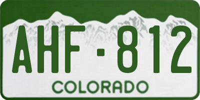 CO license plate AHF812