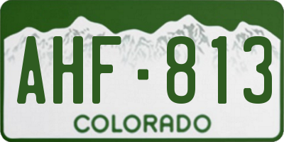 CO license plate AHF813